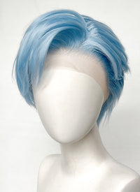 Pastel Blue Straight Lace Front Synthetic Men's Wig LF6021