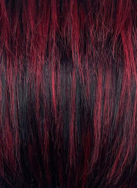 Black Mixed Red Straight Lace Front Synthetic Men's Wig LF6027