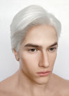 White Straight Lace Front Synthetic Men's Wig LF6047