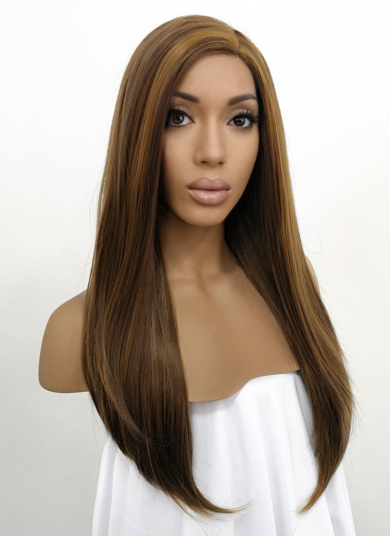 Brunette Straight Lace Front Synthetic Wig LFB006 - Wig Is Fashion Australia
