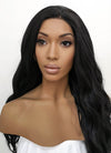 Wavy Natural Black Lace Front Synthetic Wig LFB095