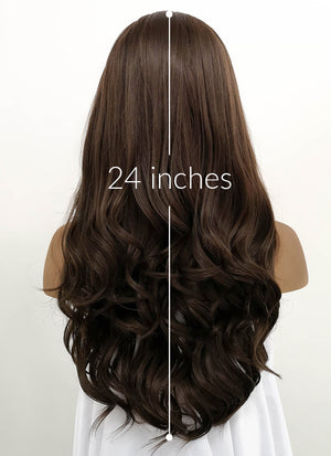 Brunette Wavy Lace Front Synthetic Wig LFB117 - Wig Is Fashion Australia