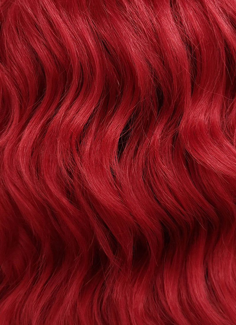 Red Wavy Lace Front Synthetic Wig LFB408 - Wig Is Fashion Australia