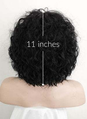 Black Spiral Curly Lace Front Synthetic Wig LF166A