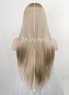 Ash Blonde Straight Lace Front Synthetic Wig LFK5536