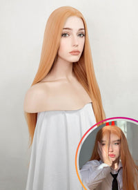 Pastel Orange Straight Lace Front Synthetic Wig LFK5537