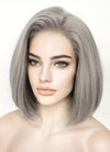 Grey Straight Bob Lace Front Synthetic Wig LFK5550