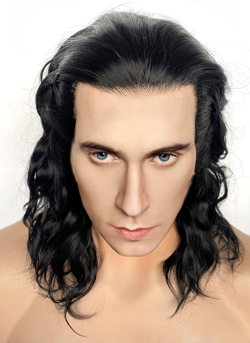 Marvel Loki Black Wavy Lace Front Synthetic Men's Wig LFK5554