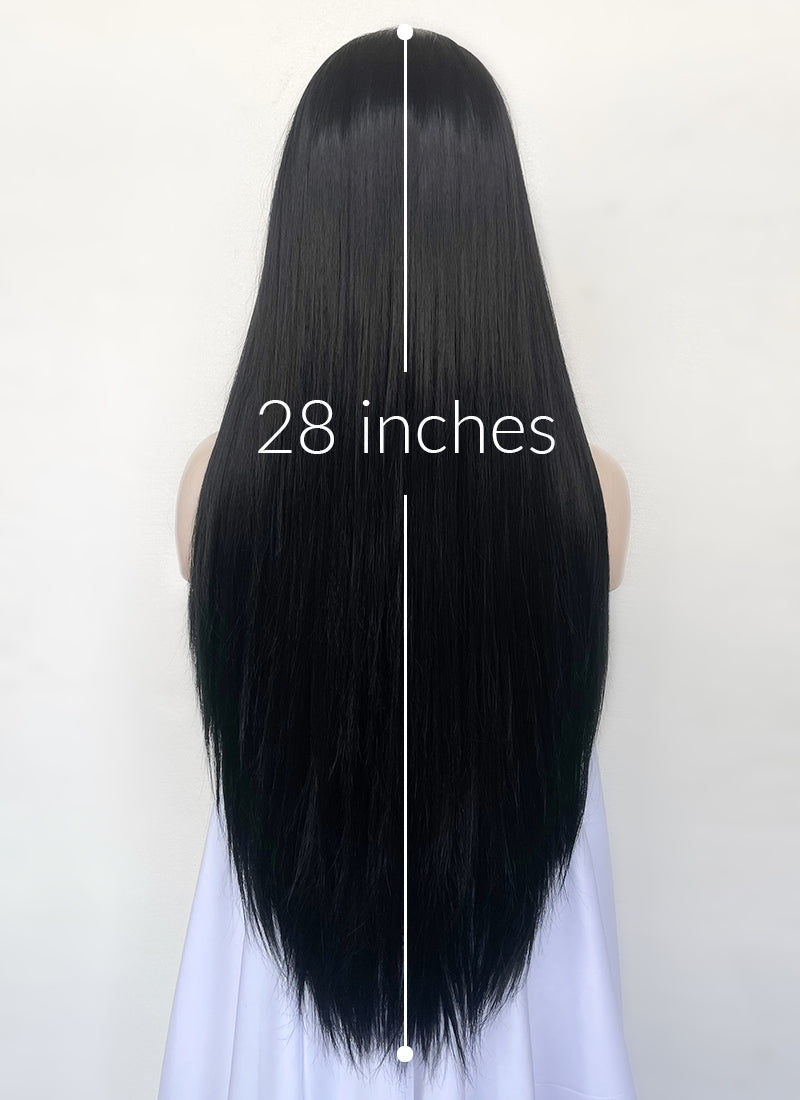 Black Straight 13" x 6" Lace Top Kanekalon Synthetic Hair Wig LFS018
