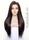 Brunette Straight 13" x 6" Lace Top Kanekalon Synthetic Hair Wig LFS027