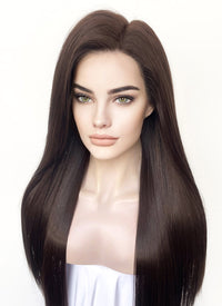 Brunette Straight 13" x 6" Lace Top Kanekalon Synthetic Hair Wig LFS027