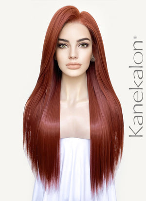Auburn Straight 13" x 6" Lace Top Kanekalon Synthetic Hair Wig LFS030