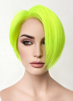 Neon Green Straight 13" x 6" Lace Top Synthetic Wig LFS032