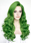 Green Wavy Yaki Lace Front Synthetic Hair Wig LN6033