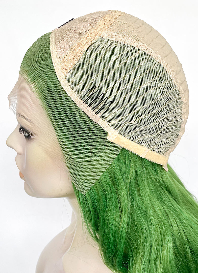 Green Wavy Yaki Lace Front Synthetic Hair Wig LN6033