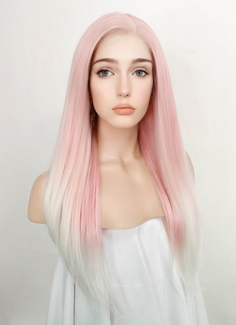 Pink and white shop wig