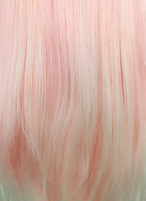 Pink White Ombre Straight Lace Front Synthetic Wig LW4008