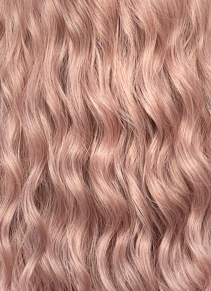 Pastel Pale Plum Wavy Lace Front Synthetic Wig LW4034