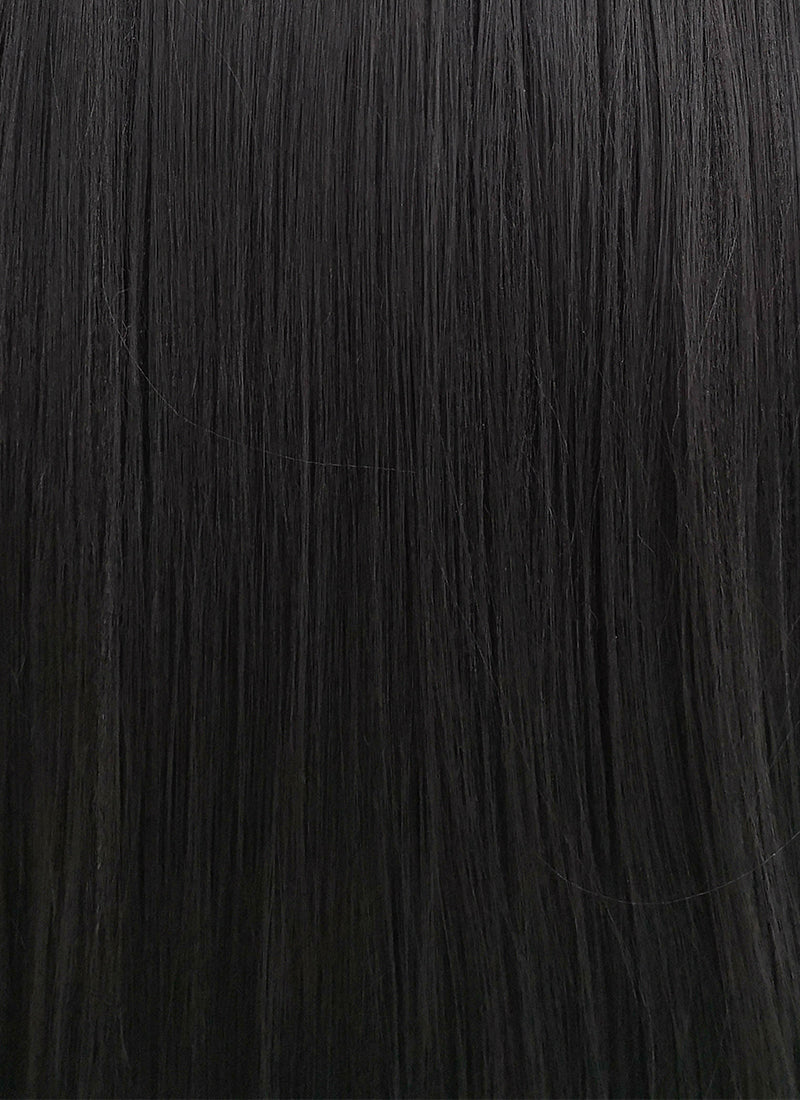 Straight Yaki Jet Black Lace Front Synthetic Wig LF701R - Wig Is Fashion Australia