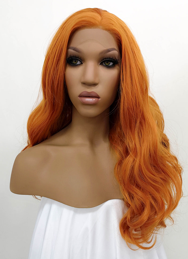 Ginger Wavy Lace Front Synthetic Wig LWB085E - Wig Is Fashion Australia