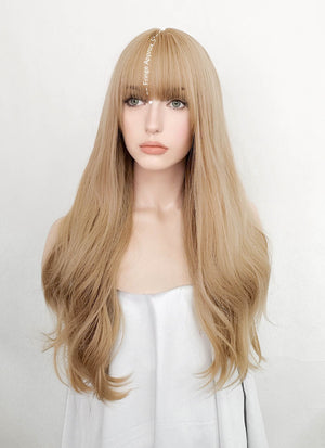 Blonde Wavy Synthetic Hair Wig NS045