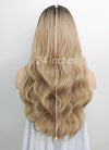 Blonde With Dark Roots Wavy Synthetic Wig NS055 - Wig Is Fashion Australia