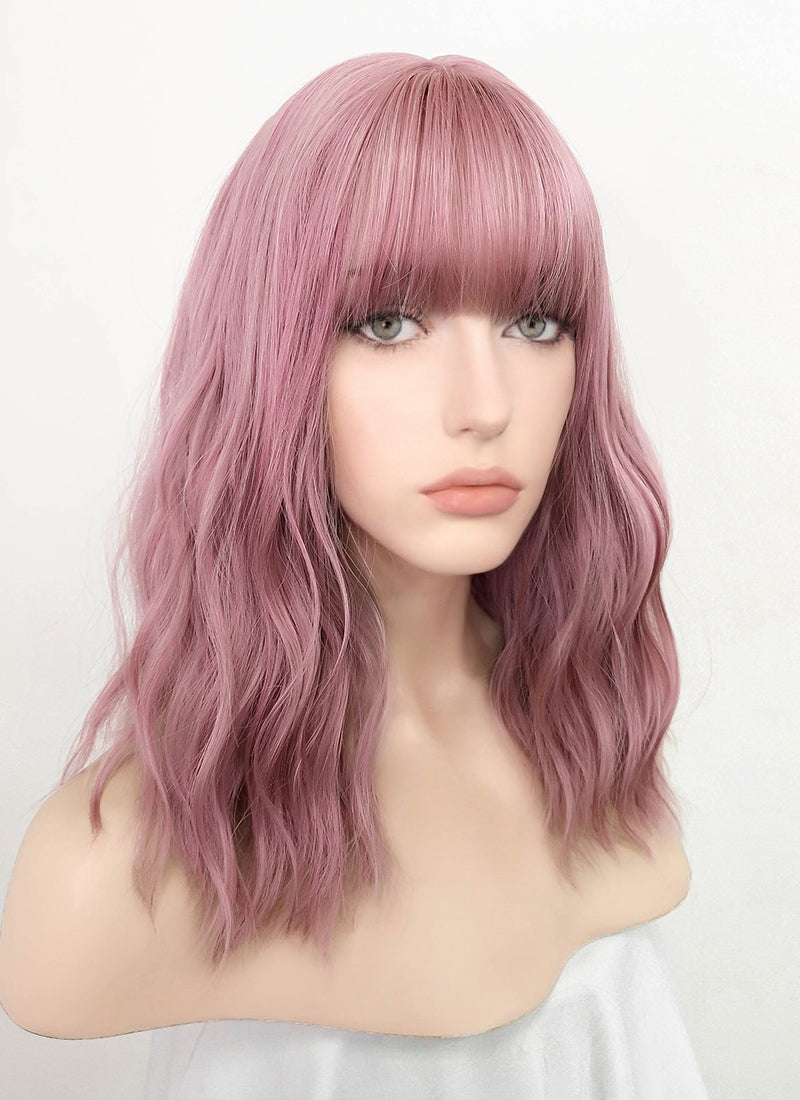 Pink Wavy Synthetic Wig NS063