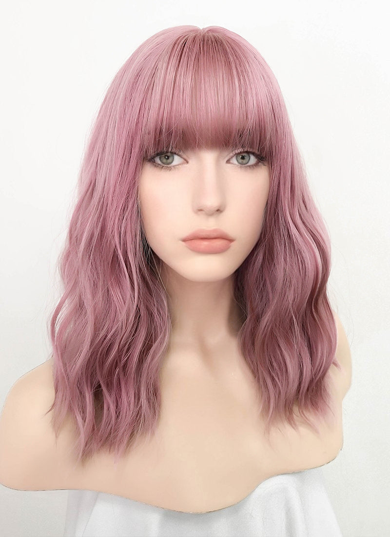 Pink Wavy Synthetic Wig NS063