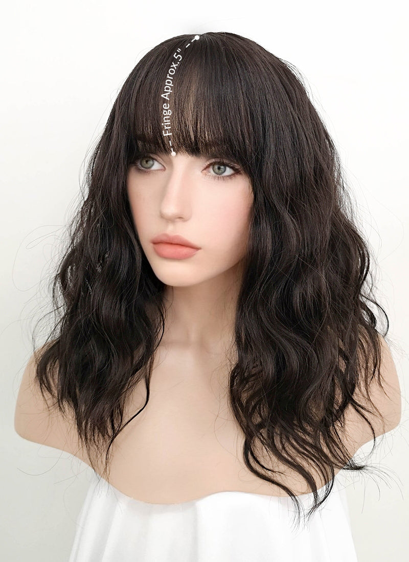 Black Wavy Synthetic Wig NS064