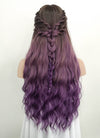 Two Tone Purple With Dark Roots Wavy Synthetic Wig NS068 - Wig Is Fashion Australia