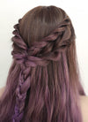 Two Tone Purple With Dark Roots Wavy Synthetic Wig NS068 - Wig Is Fashion Australia