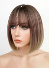 Ash Pink Blonde Ombre Bob Straight Synthetic Wig NS118