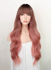 Pink With Dark Roots Wavy Synthetic Wig NS186