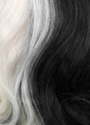 Cruella Black White Split Gemini Color Wavy Bob Synthetic Wig NS200