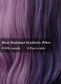 Two Tone Purple Split Gemini Color Wavy Synthetic Wig NS202