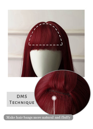 Red Straight Synthetic Wig NS213