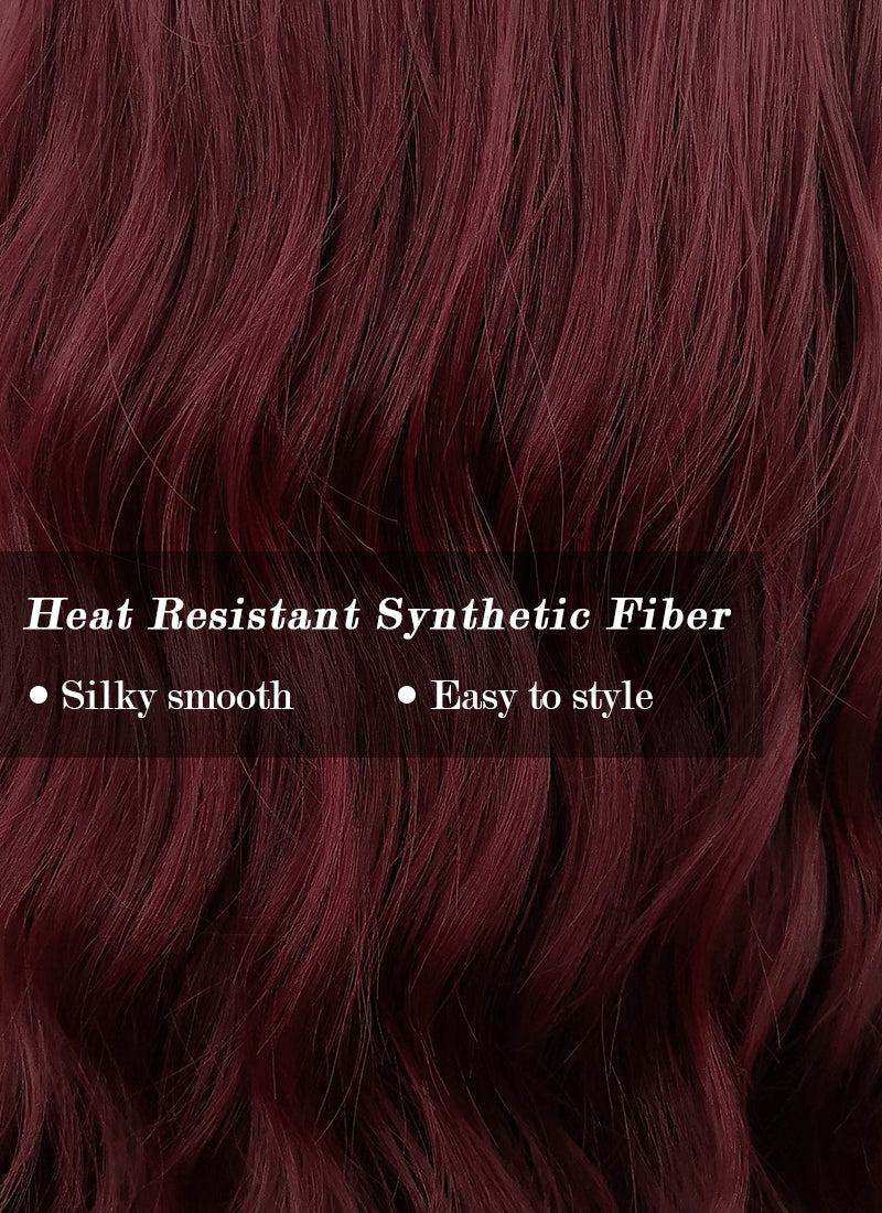 Burgundy Red Wavy Synthetic Wig NS231
