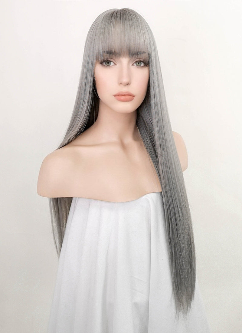 Mixed Grey Straight Synthetic Wig NS252