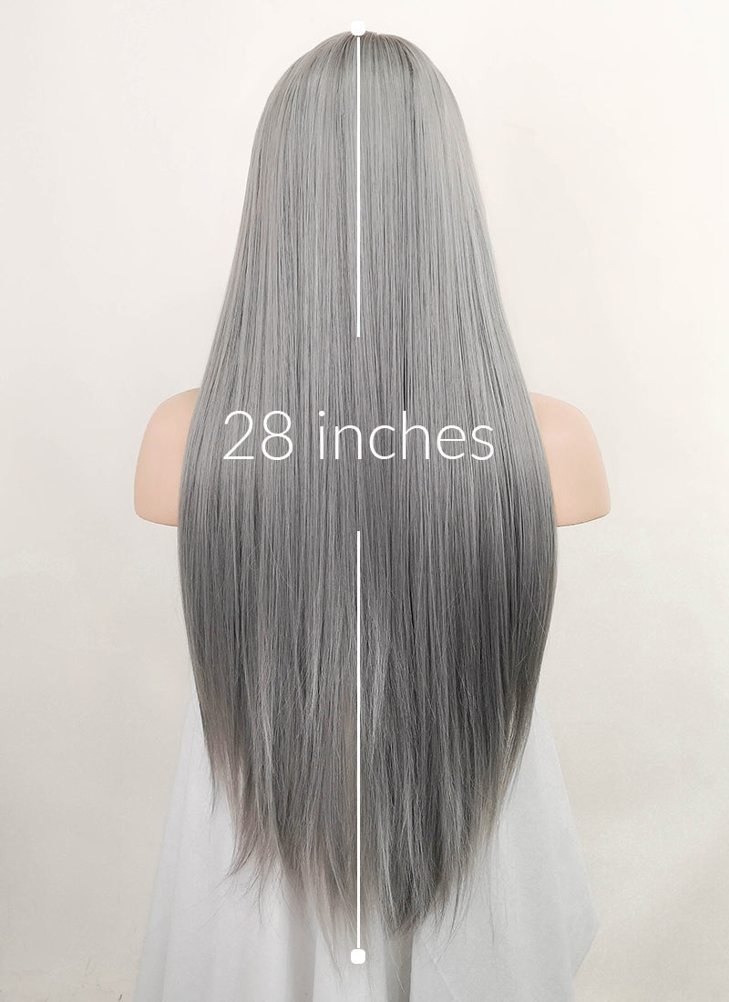 Mixed Grey Straight Synthetic Wig NS252