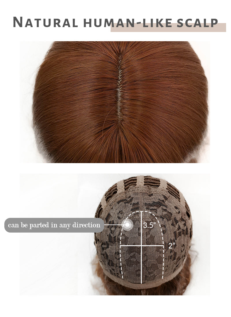 Auburn Wavy Synthetic Hair Wig NS376