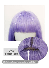 Light Purple Wavy Synthetic Hair Wig NS384