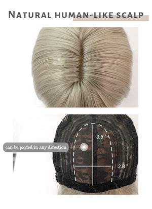 Ash Blonde Black Ombre Straight Bob Synthetic Hair Wig NS395