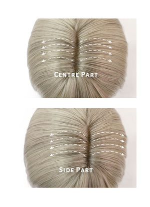 Ash Blonde Black Ombre Straight Bob Synthetic Hair Wig NS395