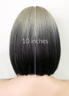 Ash Blonde Black Ombre Straight Bob Synthetic Hair Wig NS395