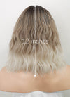 Two Tone Blonde Ombre with Dark Roots Wavy Bob Synthetic Hair Wig NS398