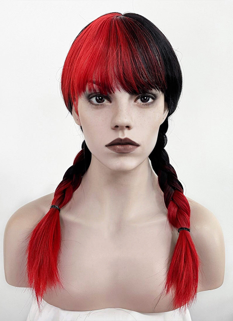 Black Red Ombre Synthetic Wig NS408A
