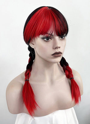 Black Red Ombre Synthetic Wig NS408A