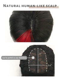 Black Red Ombre Straight Synthetic Wig NS408