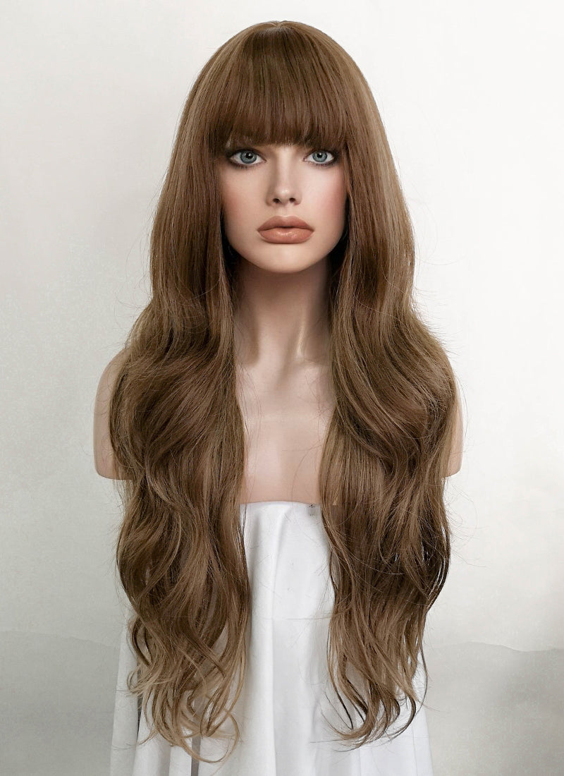 Mixed Brown Wavy Synthetic Hair Wig NS413