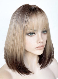 Blonde Brown Ombre Straight Bob Synthetic Wig NS419